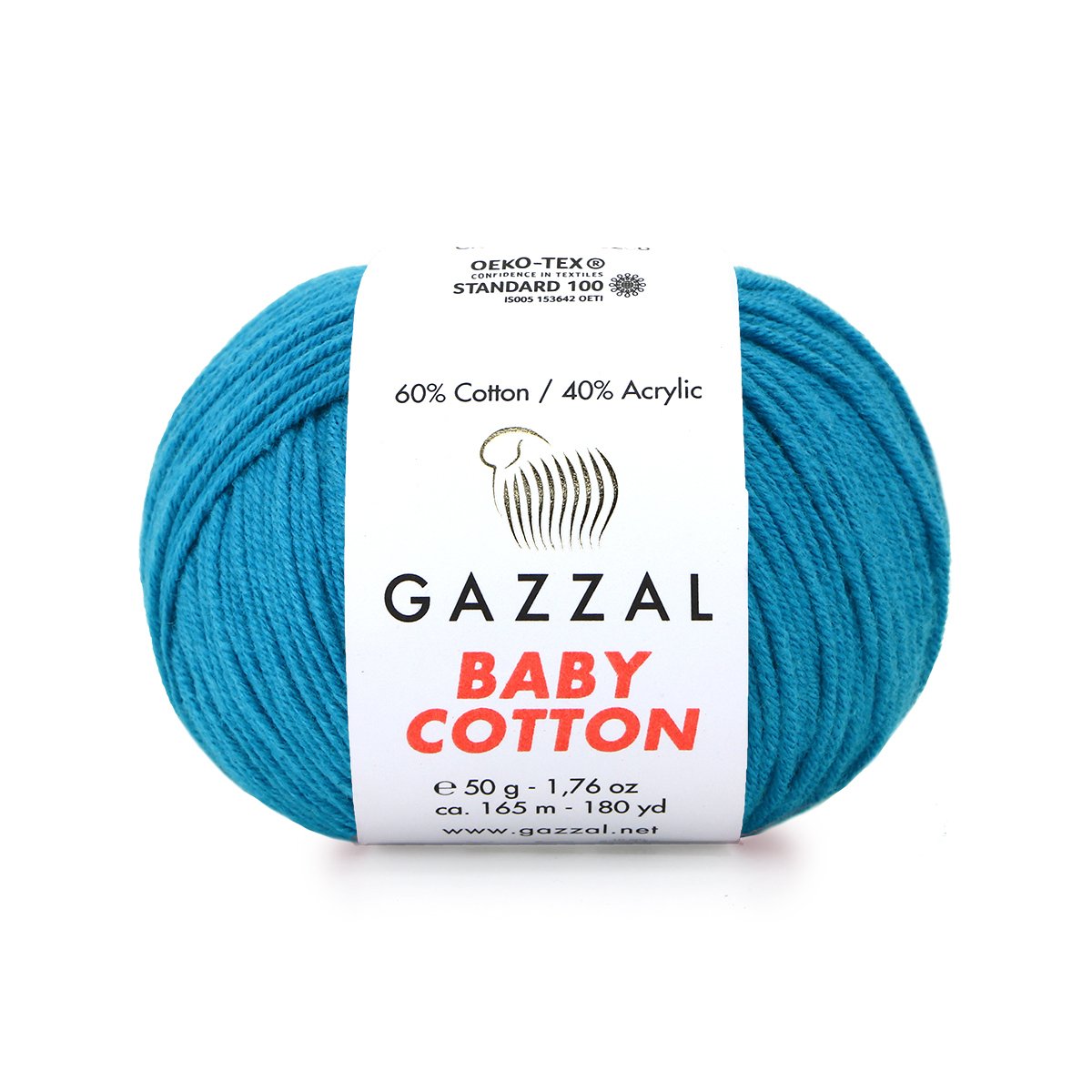 Gazzal Příze Baby cotton 3428 tm.tyrkysová
