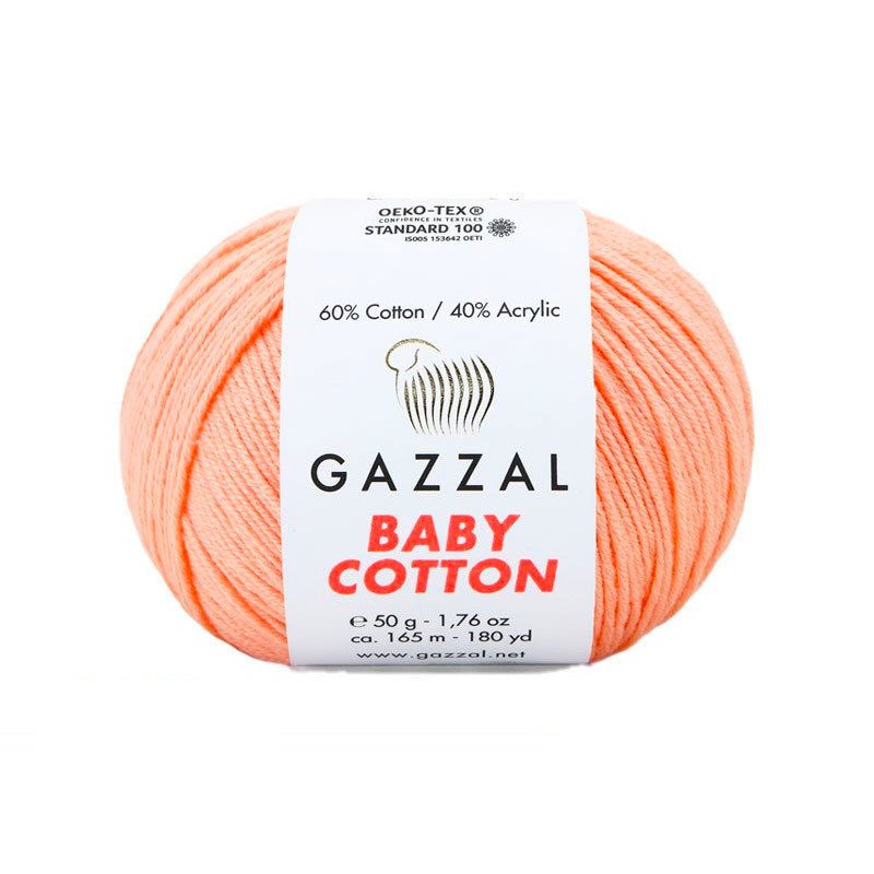 Gazzal Příze Baby cotton 3412 sv.meruňková
