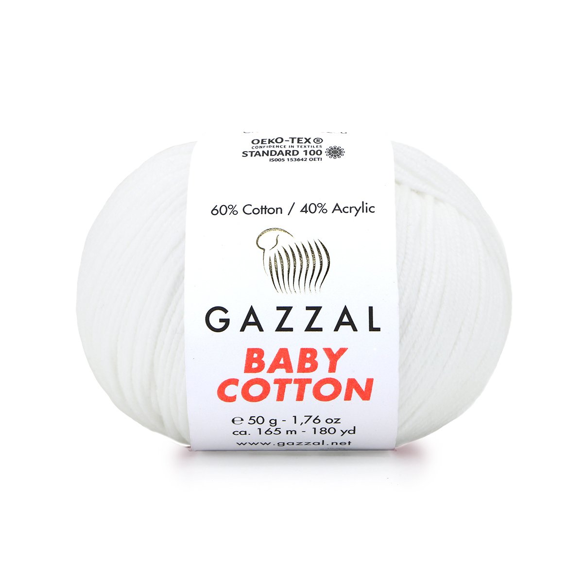 Gazzal Příze Baby cotton 3432 sněhově bílá