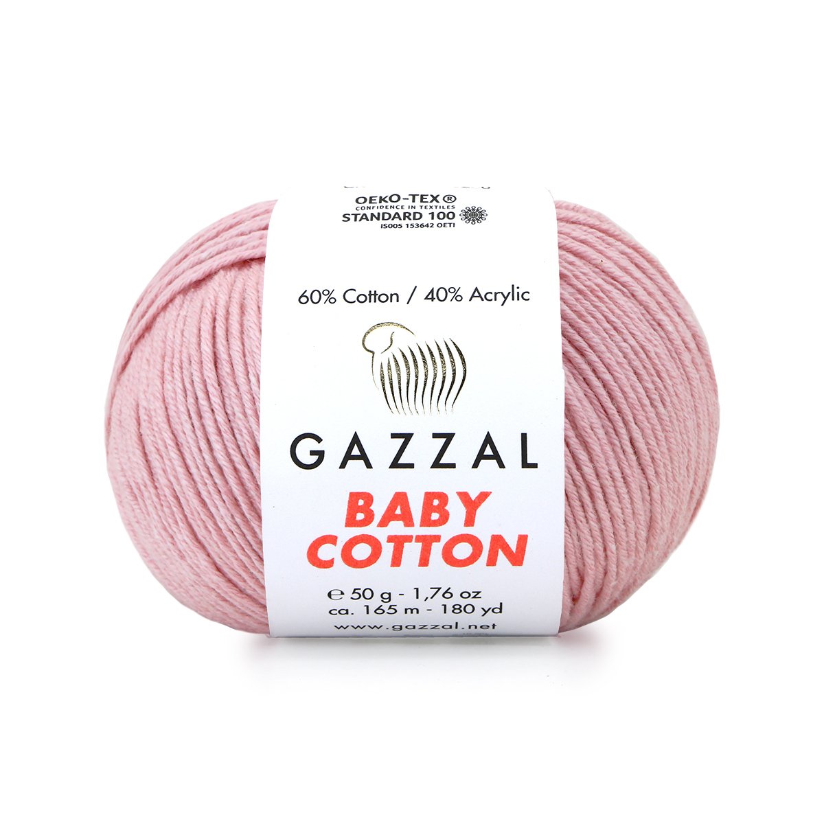Gazzal Příze Baby cotton 3444 pudrová růžová