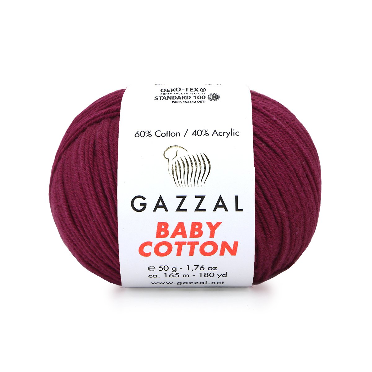 Gazzal Příze Baby cotton 3442 vínová