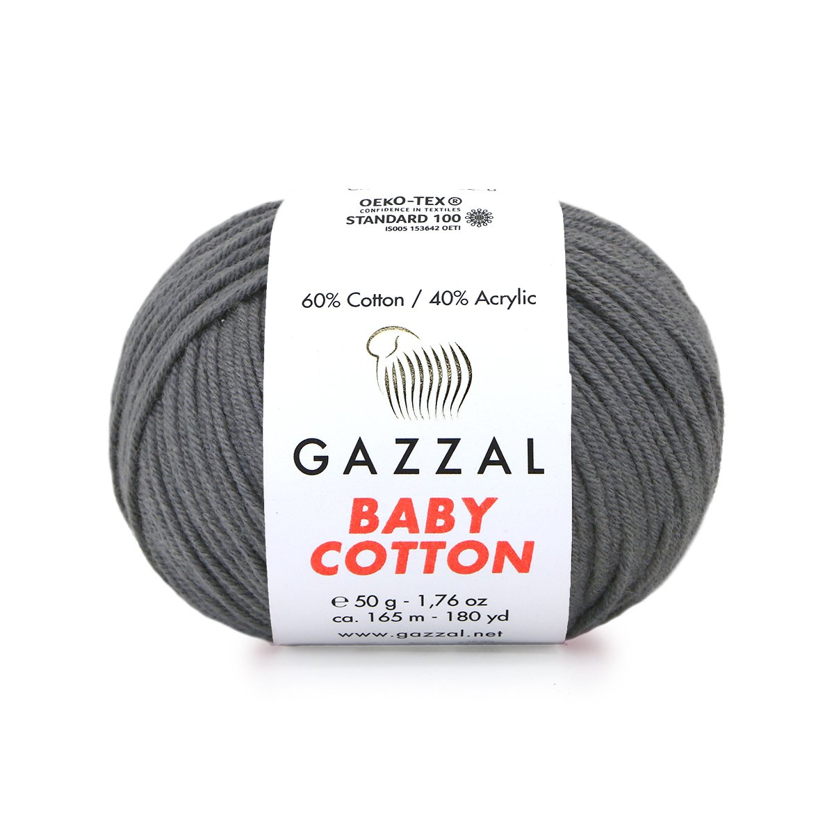 Gazzal Příze Baby cotton 3450 tmavě šedá