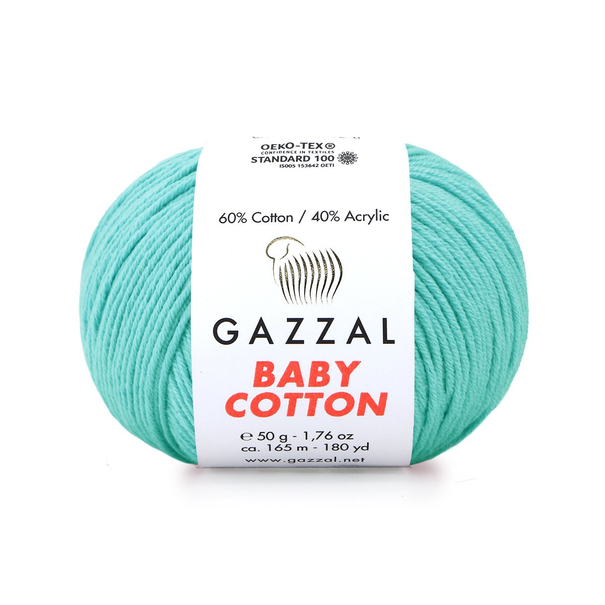 Gazzal Příze Baby cotton 3452 světle tyrkysová