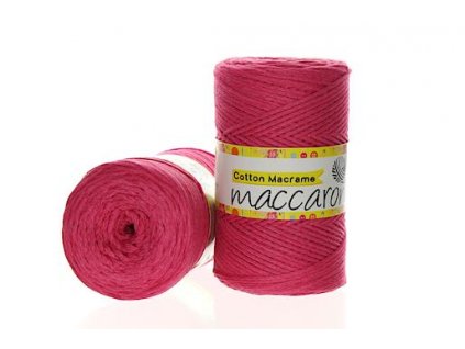 Maccaroni Cotton macrame 2mm - 06 sytě růžová