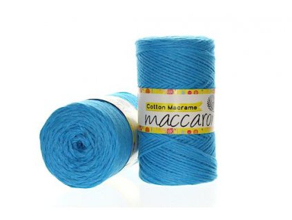 Maccaroni Cotton macrame 2mm - 11 tyrkysová