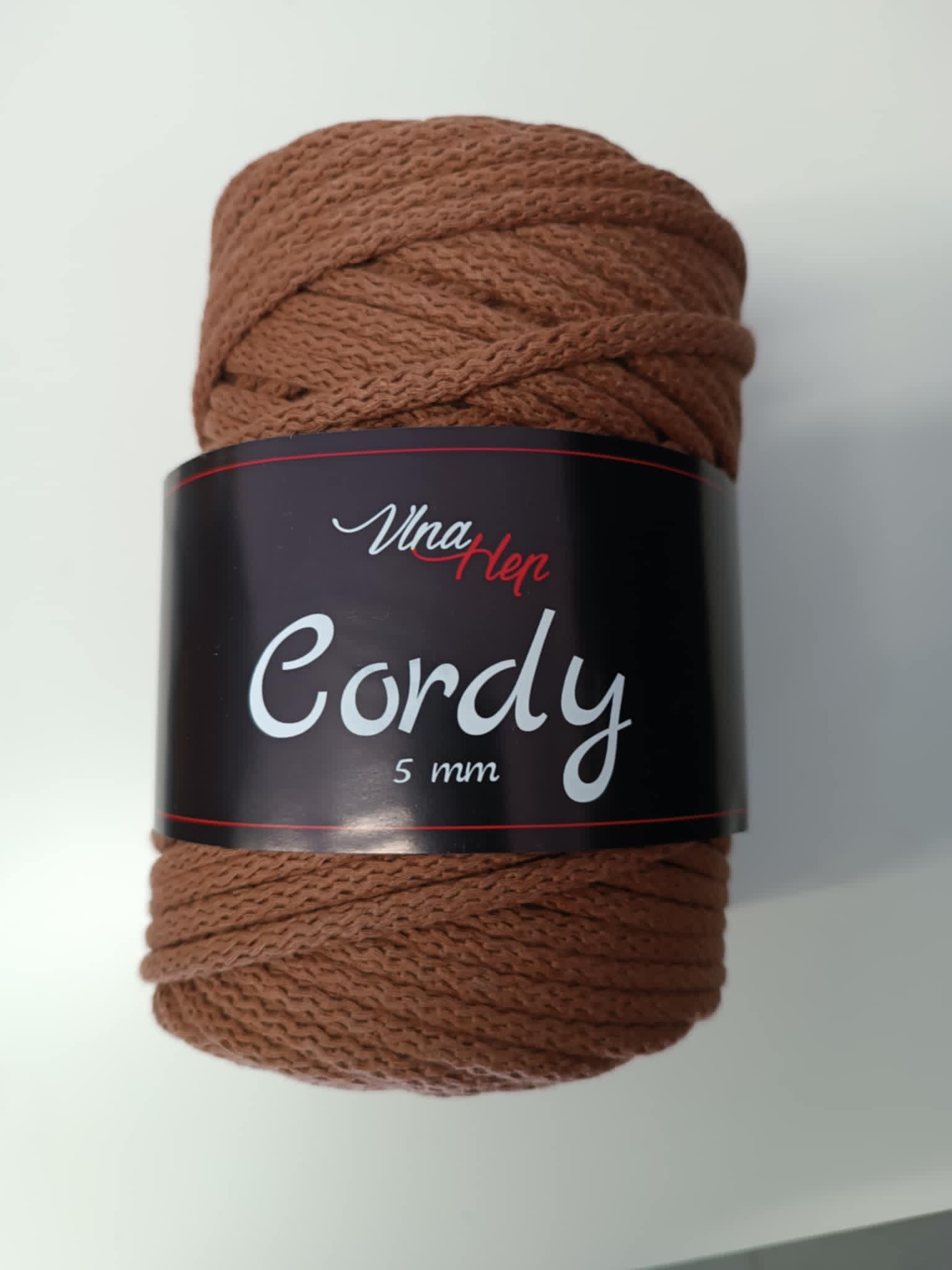 Vlna-hep Cordy šňůry 5mm - 8224 hnědá