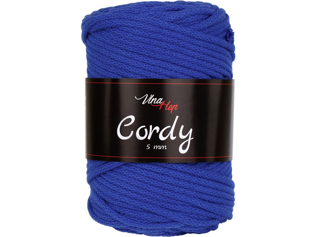 Vlna-hep Cordy šňůry 5mm - 8107 královská modrá