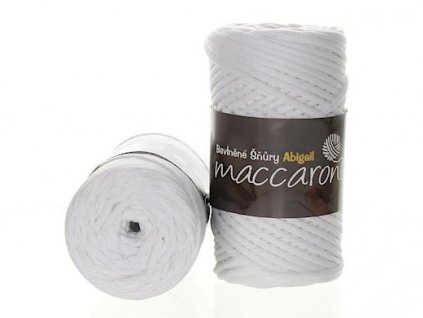 Maccaroni Šňůry Abigail 3mm - 01 bílá