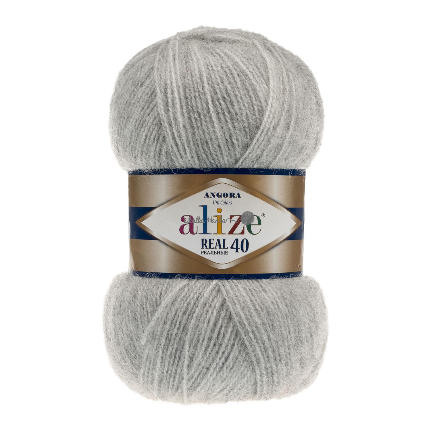 Alize Angora real 40 - 614 šedá melange