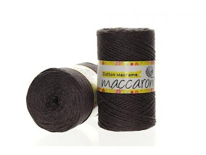 Maccaroni Cotton macrame 2mm - 32 hnědá