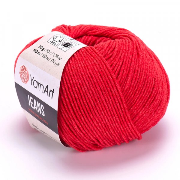 YarnArt Jeans 26 červená melange