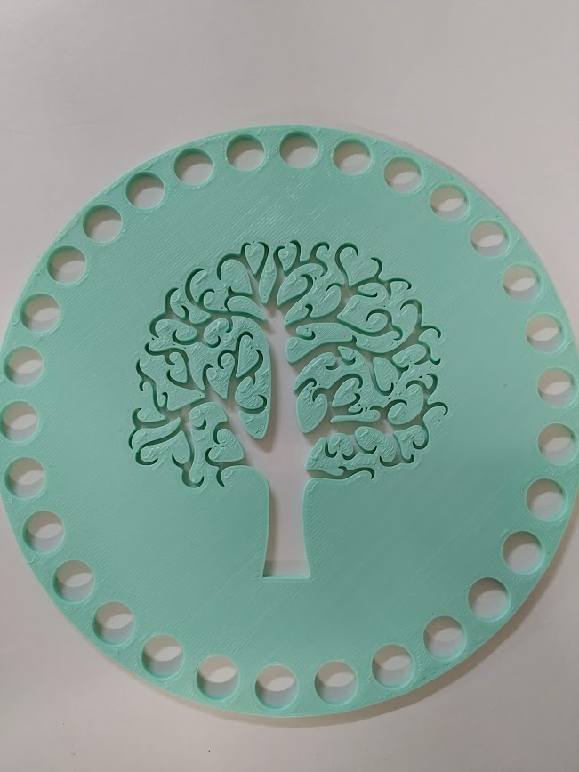 Víko/dno na košík 14,5cm - strom mint