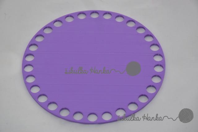 Víko/dno na košík 14,5cm - plné lila