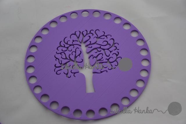 Víko/dno na košík 14,5cm - strom lila