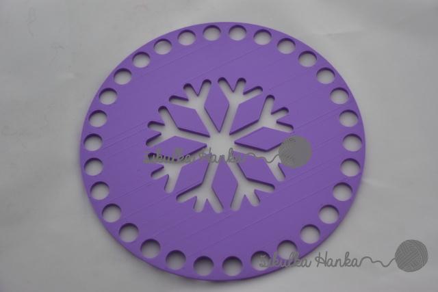 Víko/dno na košík 14,5cm - vločka lila