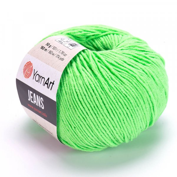 YarnArt Jeans 60 zelená neonová