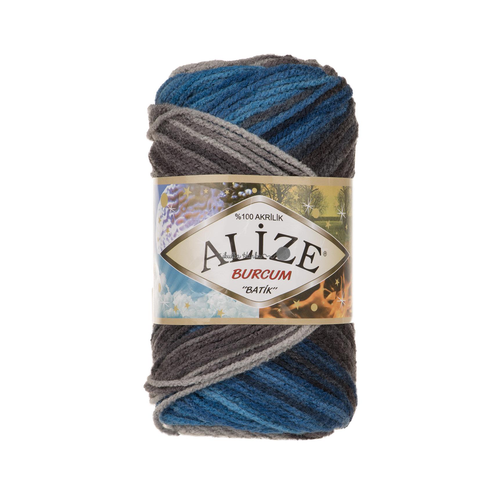 Alize Burkum batik 4200 tyrkysovo-černo-bílá