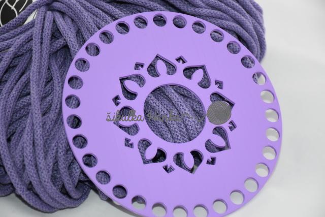 Víko/dno na košík 14,5cm - srdíčkové sluníčko lila