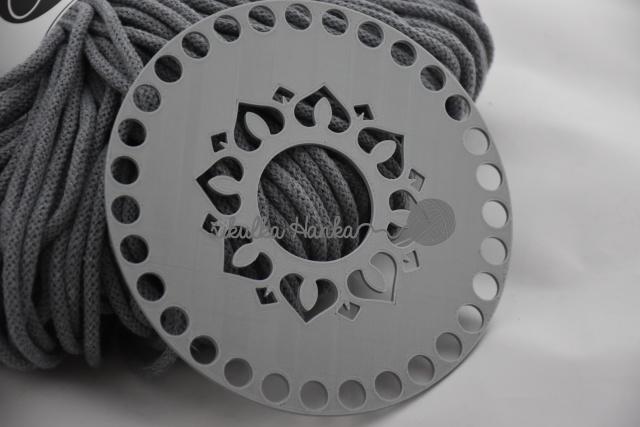 Víko/dno na košík 14,5cm - srdíčkové sluníčko stříbrno-šedá