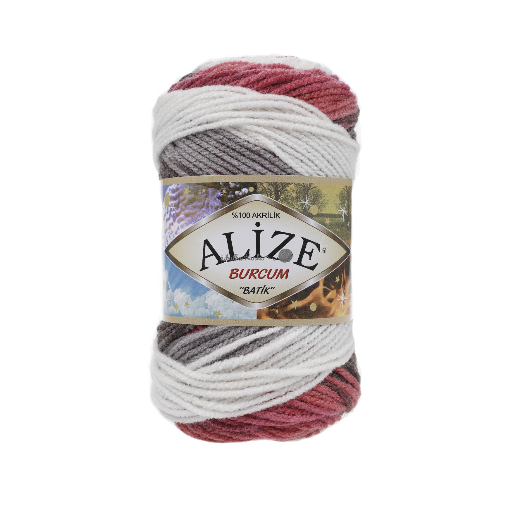 Alize Burkum batik 1984 cihlovo-šedo-bílá