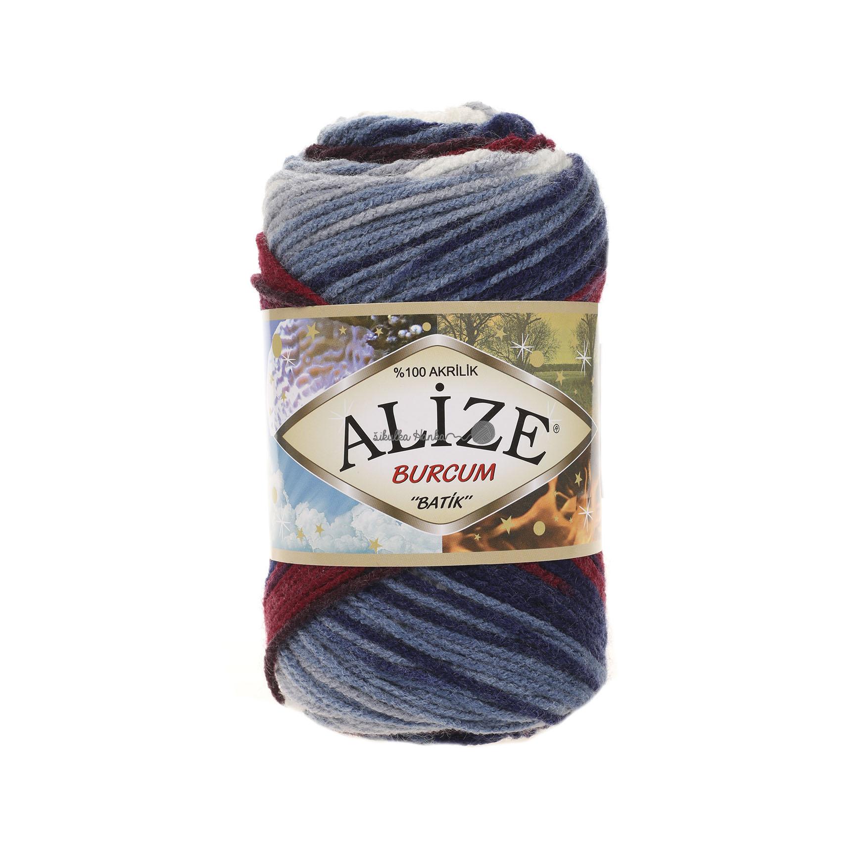Alize Burkum batik 2978 vínovo-modro-bílá