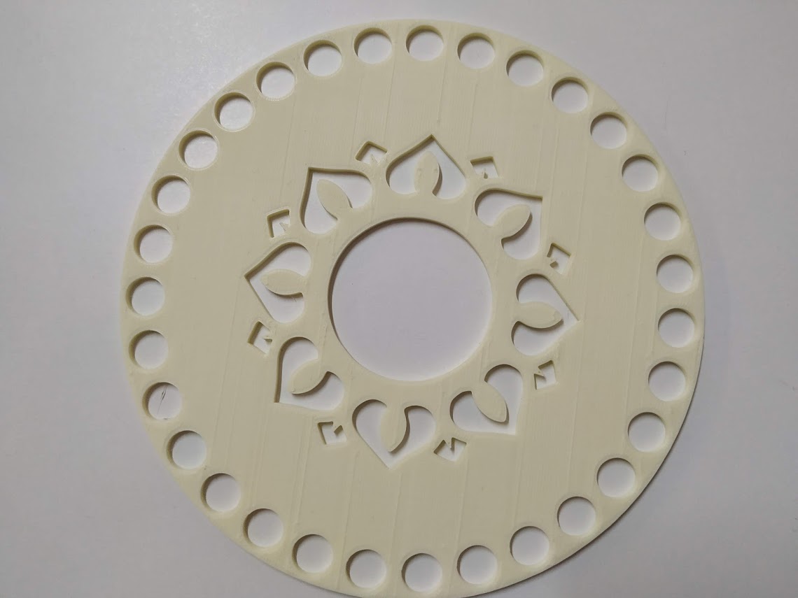 Víko/dno na košík 14,5cm - srdíčkové sluníčko vanilka