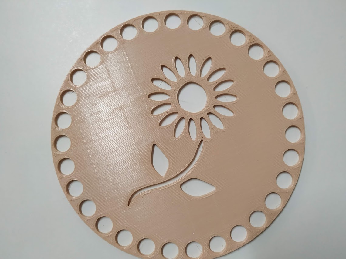 Víko/dno na košík 14,5cm - kopretina béžová