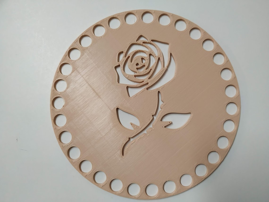 Víko/dno na košík 14,5cm - růže béžová