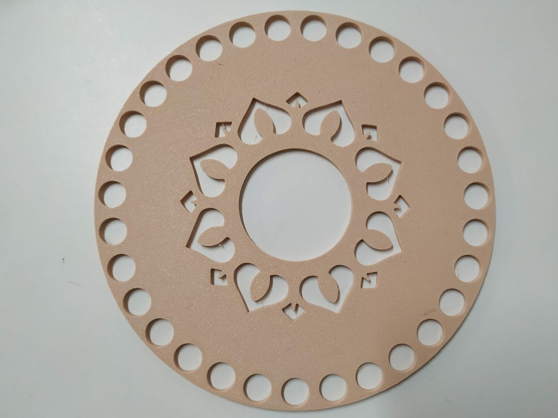 Víko/dno na košík 14,5cm - srdíčkové sluníčko béžová