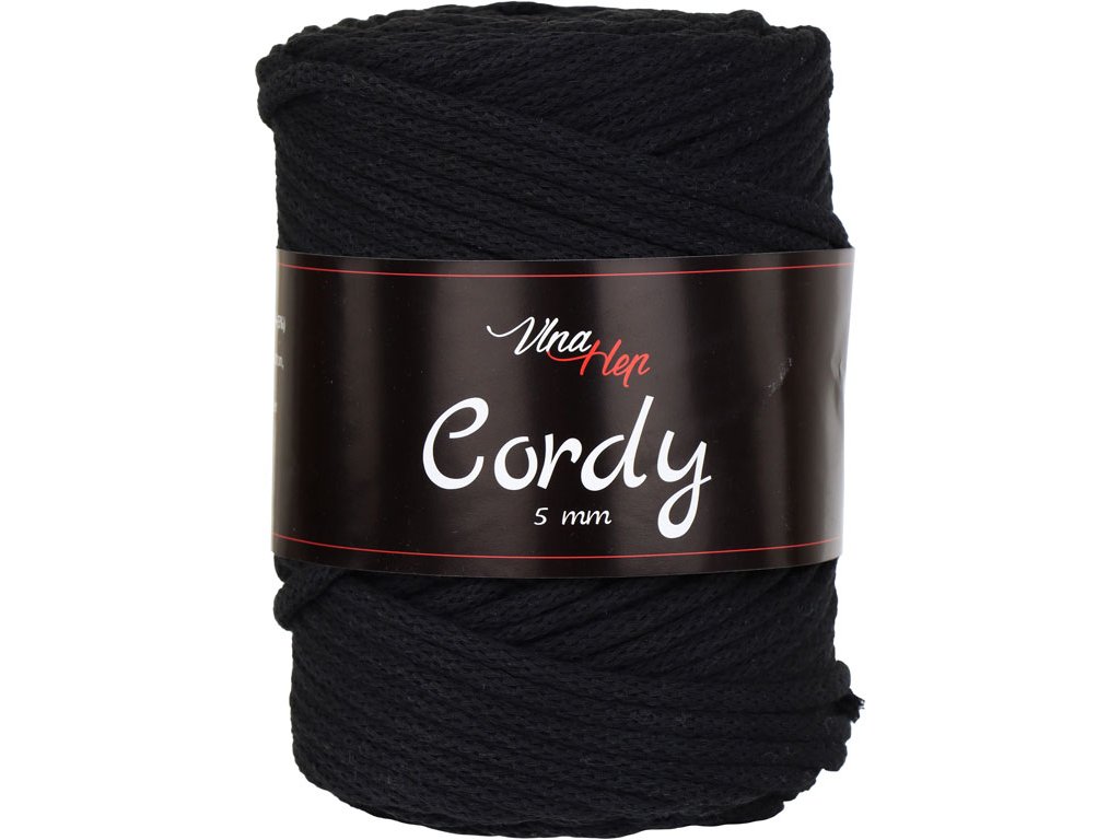Vlna-hep Cordy šňůry 5mm - 8001 černá