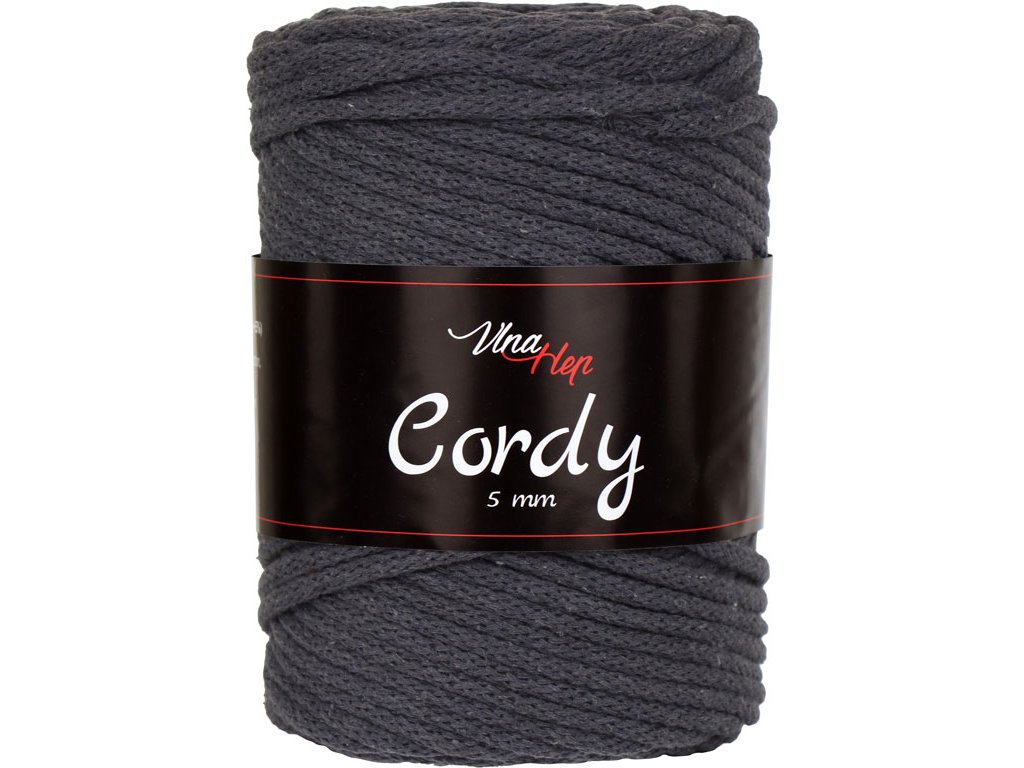 Vlna-hep Cordy šňůry 5mm - 8235 šedá