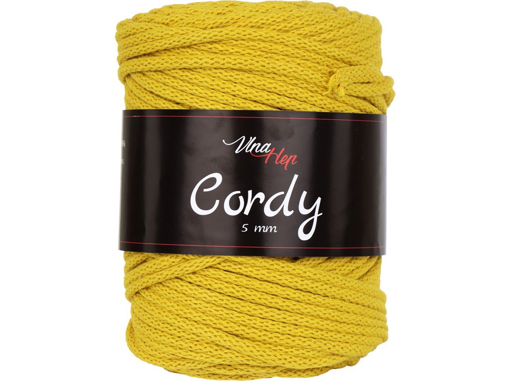 Vlna-hep Cordy šňůry 5mm - 8190 hořčicová