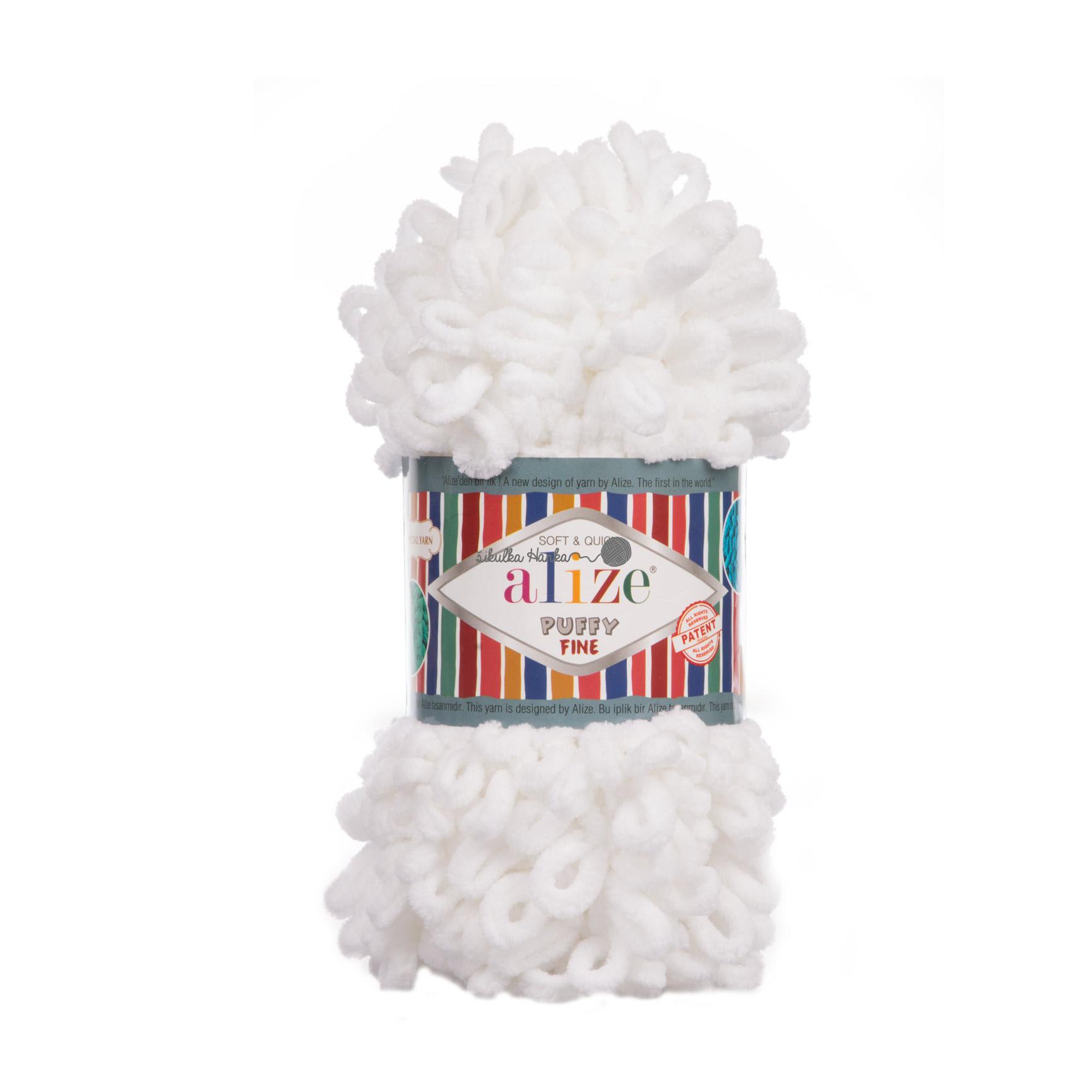 Alize Příze Puffy FINE 55 bílá