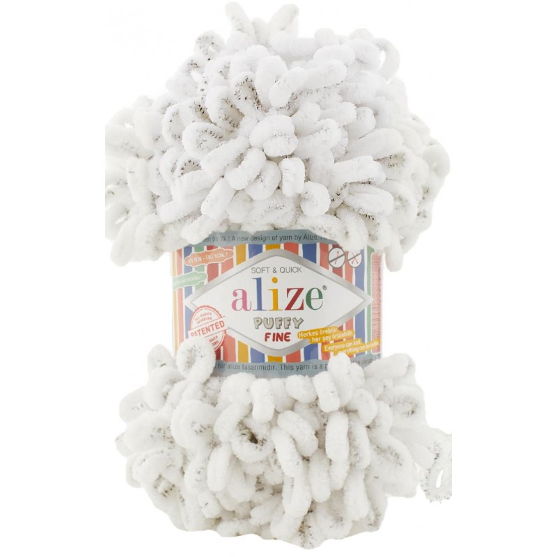 Alize Puffy FINE 686 bílý leopard
