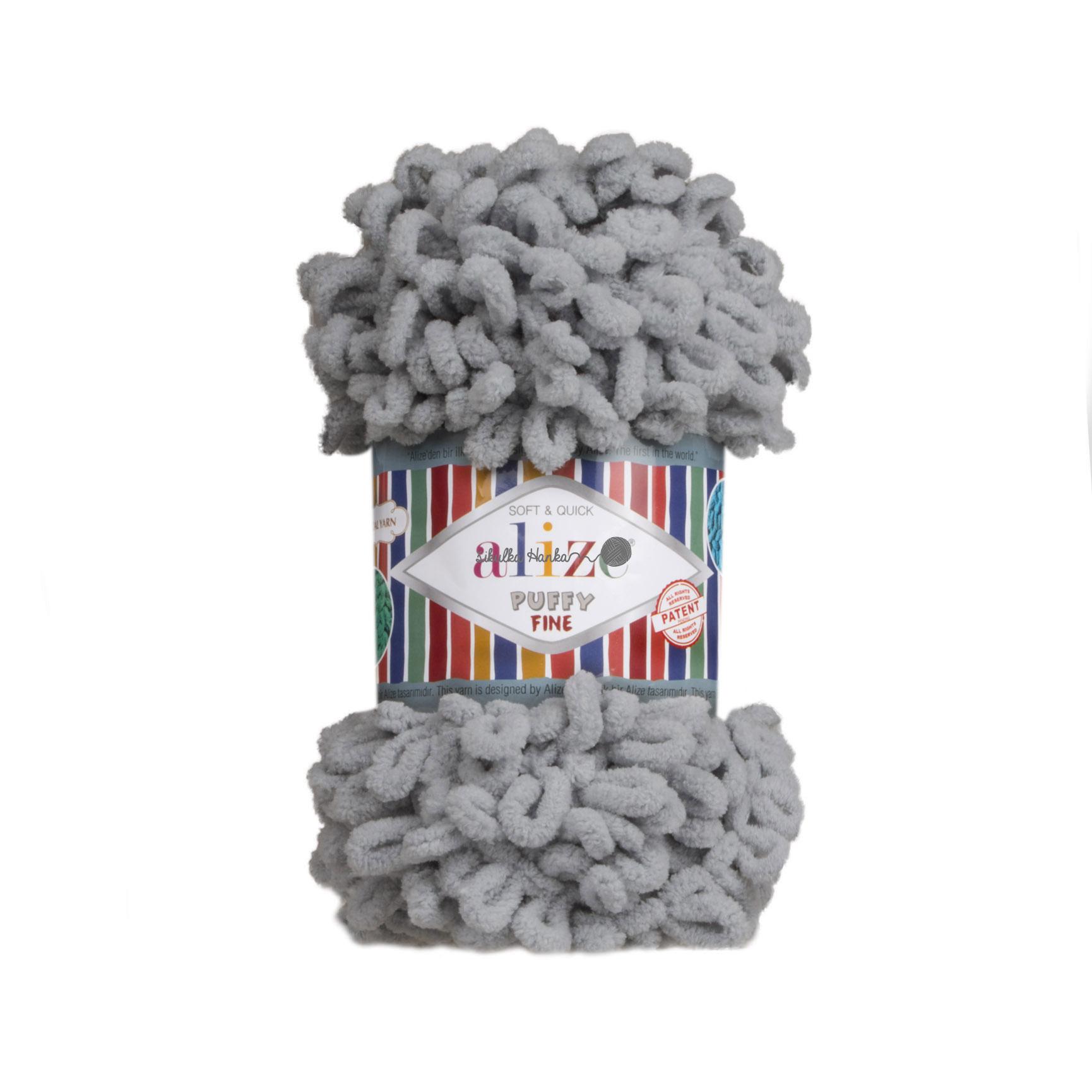 Alize Příze Puffy FINE 343 šedá