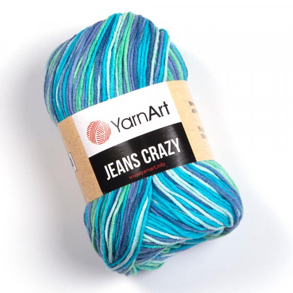 YarnArt Jeans crazy 7204 modro-tyrkysová melange