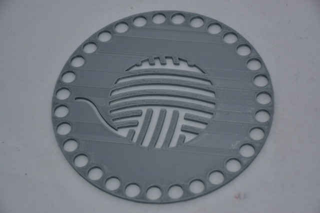 Víko/dno na košík 14,5cm - klubko stříbrnošedá