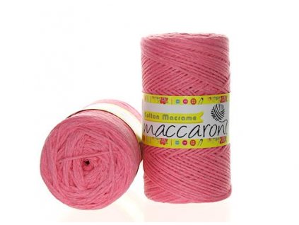 Maccaroni Cotton macrame 2mm - 05 růžová