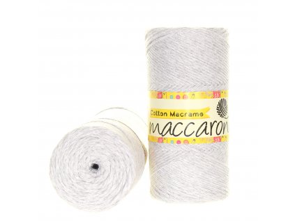 Maccaroni Cotton macrame 2mm - 33-101L světlounká šedá melange