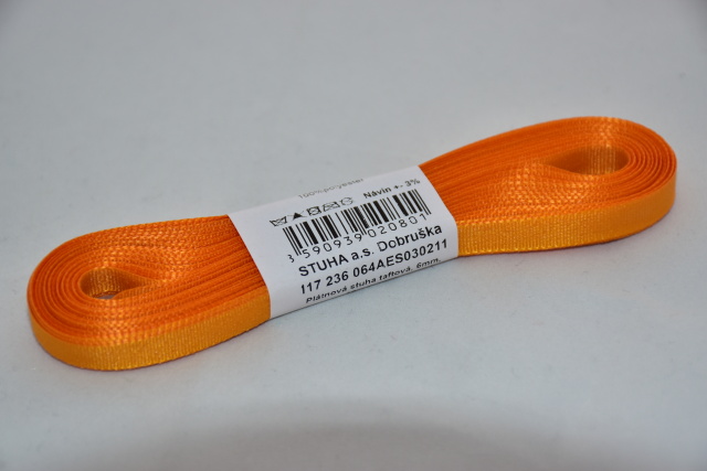 Stuha a.s. Stuha taftová 6mm 211 oranžová