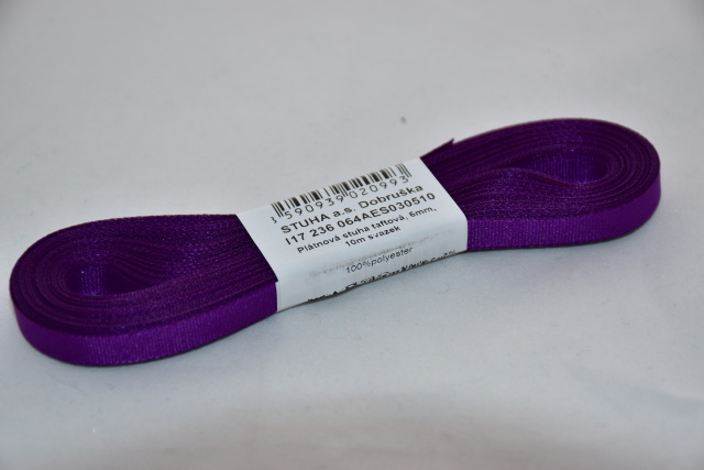 Stuha a.s. Stuha taftová 6mm 510 tmavě fialová