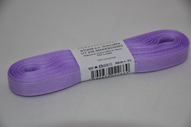 Stuha a.s. Stuha taftová 9mm 503 (502) světlá fialová