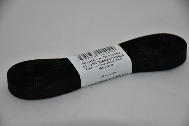 Stuha a.s. Stuha taftová 9mm 900 černá