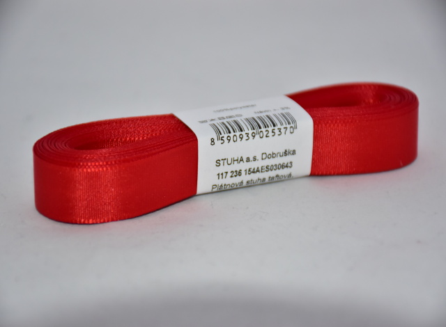 Stuha a.s. Stuha taftová 15mm 643 červená