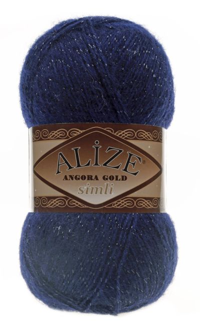 Příze Alize Angora gold simli 58 tm. modrá