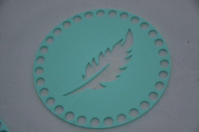 Víko/dno na košík 14,5cm - pírko mint