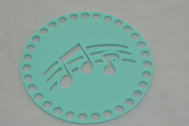 Víko/dno na košík 14,5cm - noty mint