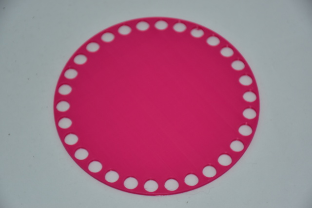 Víko/dno na košík 14,5cm - plné fuchsie