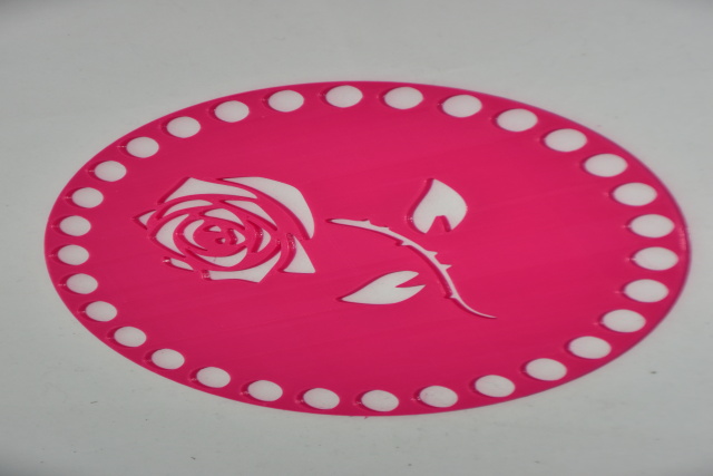 Víko/dno na košík 14,5cm - růže fuchsie