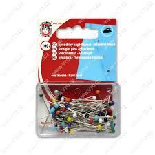 Špendlíky se skleněnou hlavičkou barevné/bílé 0,6x30mm 100ks